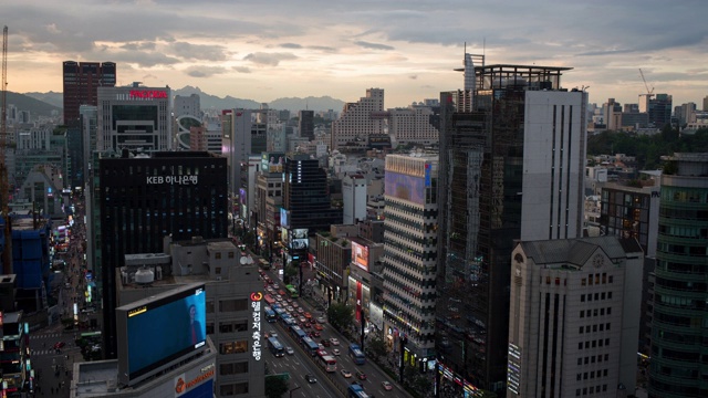 首尔江南大罗的夜景视频下载