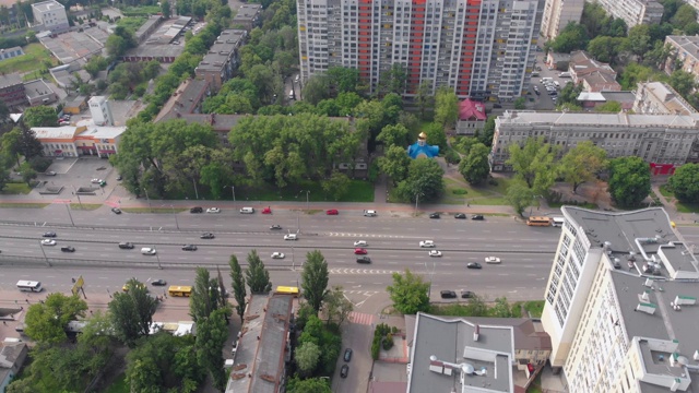 城市汽车交通空中延时视频素材