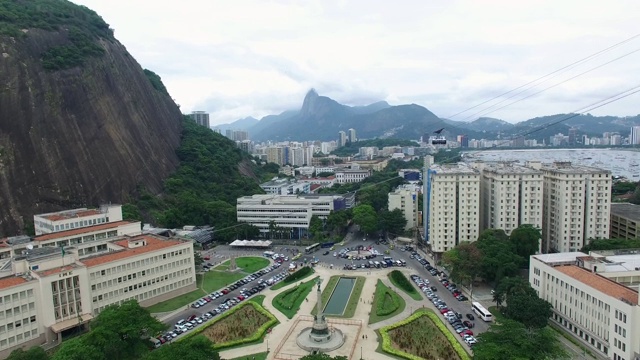 鸟瞰图的Praia Vermelha(红海滩)在里约热内卢de Janeiro，巴西视频素材