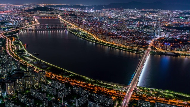 首尔夜景电影时间实验室视频素材