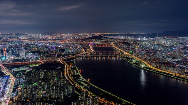 汉城汉江的夜景视频下载