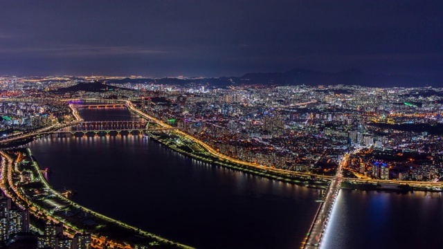 汉城汉江的夜景视频下载