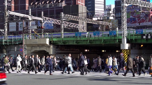 新宿行人过街视频素材