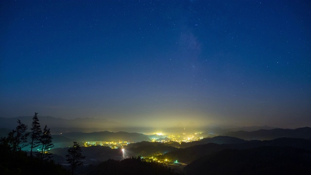 韩国全拉岛麦三山/济南郡的夜晚和早晨视频素材