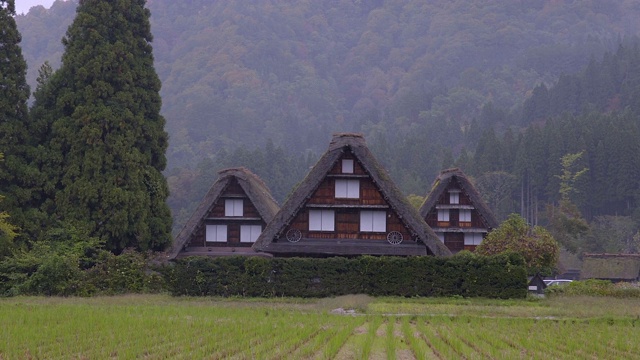 日本岐阜白川乡。白川宫是联合国教科文组织世界遗产和国家地标视频素材