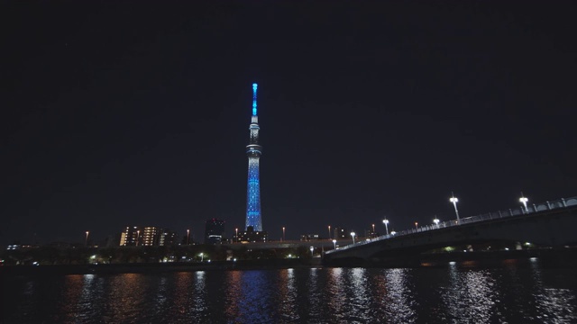 东京天空树的夜晚视频素材