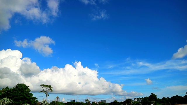 蓝天白云在田野上乡村时光流逝视频素材