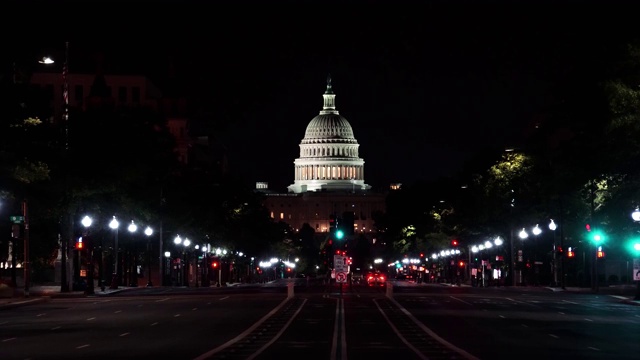 美国华盛顿特区宾夕法尼亚大道上的美国国会大厦视频下载