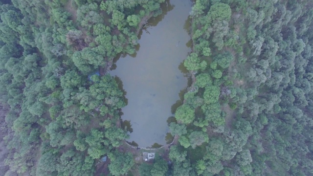 鸟瞰图的一个湖在喜马拉雅山视频素材