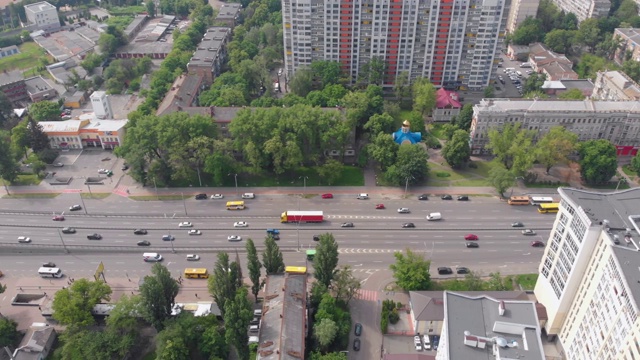 城市汽车交通空中延时视频素材