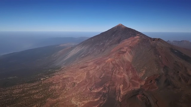 Pico del Teide和Pico Viejo火山景观的空中全景图，特内里费，加那利群岛，西班牙视频素材