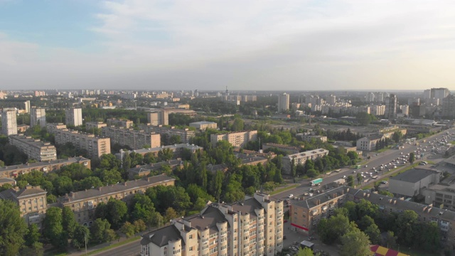 城市风景汽车交通堵塞天线视频素材