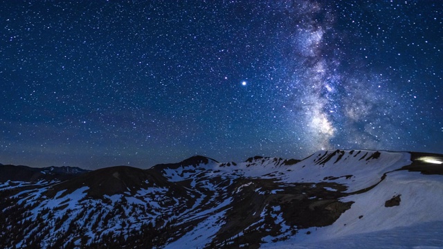 夜空银河系银河系山时光流逝视频素材