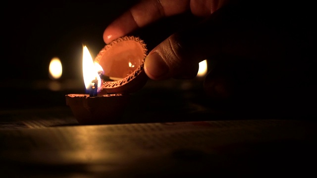 排灯节(Diwali Diya，油灯)也被称为天后视频素材