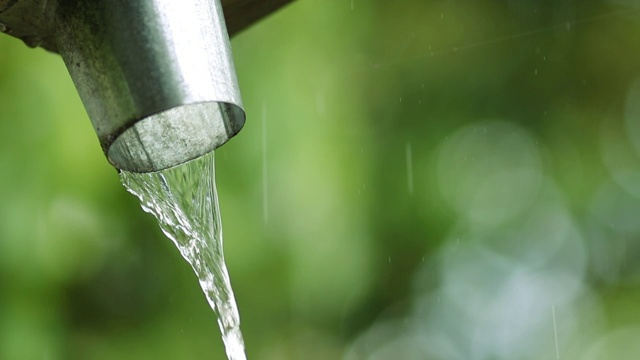 雨水落下，背景模糊视频素材