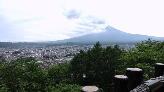 美丽的富士山与苍蝇延时股票视频视频素材