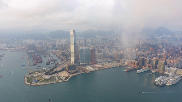 香港市区鸟瞰图视频素材