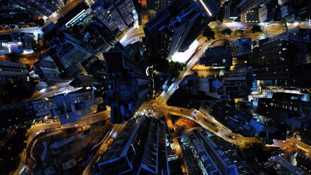 香港市区夜景鸟瞰图视频素材