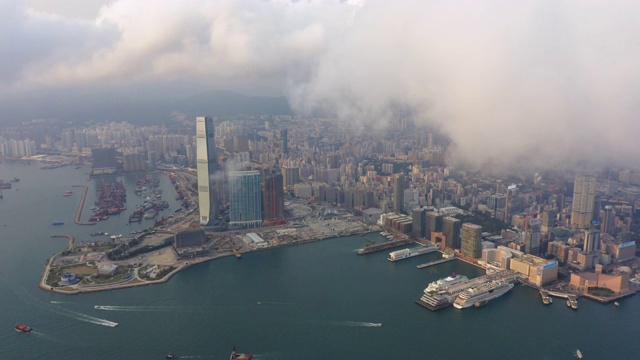 香港市区鸟瞰图视频素材