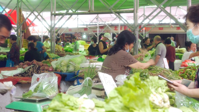 水果和蔬菜户外市场视频素材