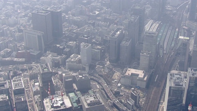 日本东京，日本桥，空中摩天大楼视频素材