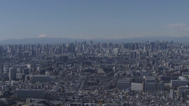 东京天际线，富士山，日本视频素材