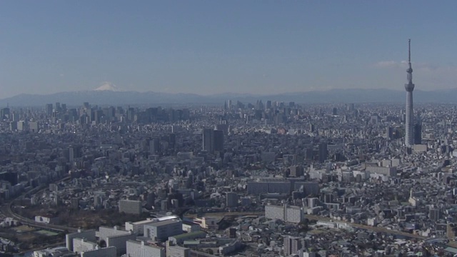 东京天际线，富士山，日本视频素材