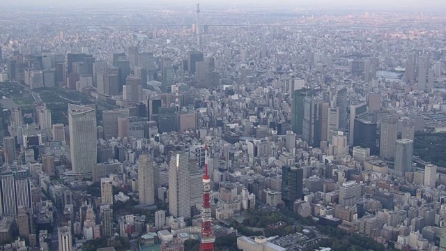 东京塔和摩天大楼，日本视频素材