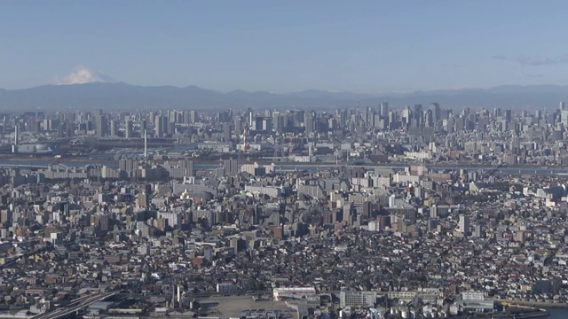 东京天际线，富士山，日本视频素材