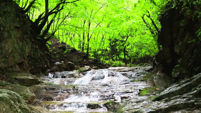 山谷风景/洪川枪，江原道，韩国视频素材