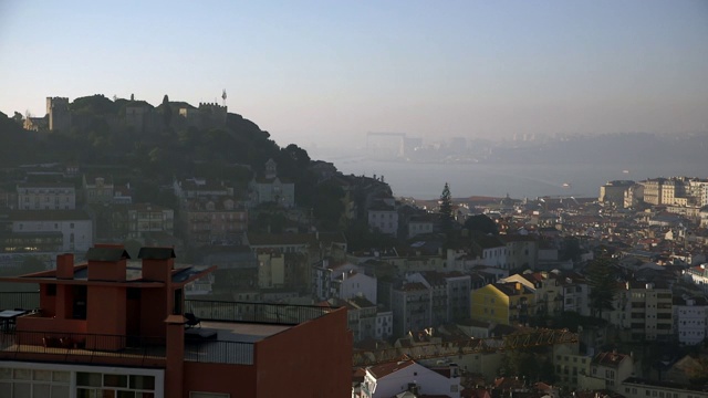 São Jorge Castle and skyline，里斯本视频素材