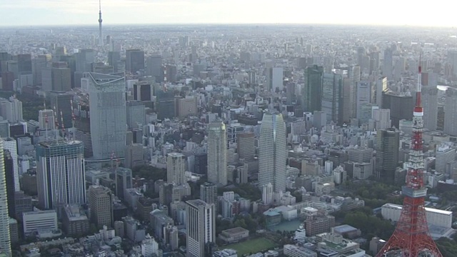 日本东京市区的空中摄影视频素材