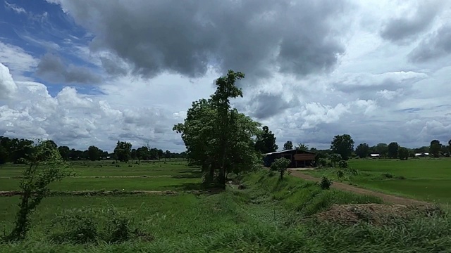 乡村景色与稻田视频素材