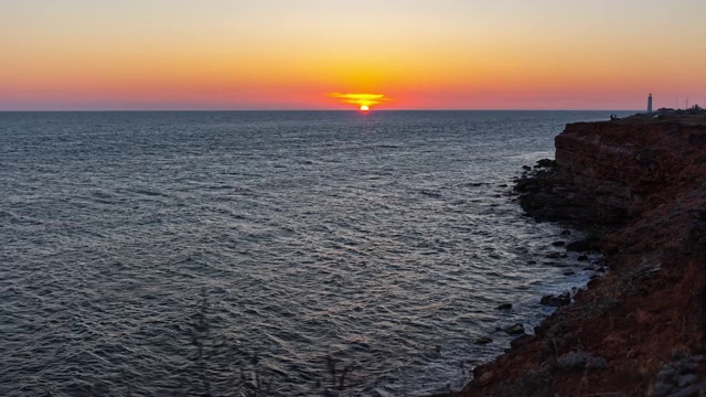 日落时间在海面上流逝视频素材