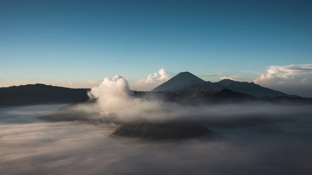 布罗莫山和塞墨鲁山日出时的时间间隔视频素材