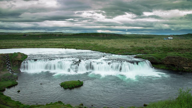 Vatnsleysufoss / Faxi瀑布，冰岛视频素材