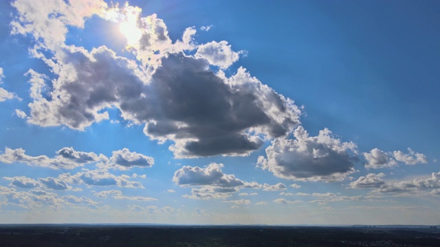 蓝天天空移动平稳在干净的天气时间流逝蓝色美好的时间流逝白云云景天视频素材