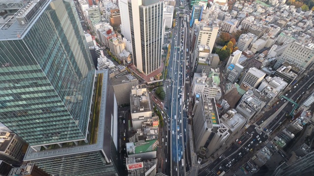 从日本东京商业中心俯瞰日落视频素材