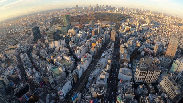 从日本东京商业中心俯瞰日落视频素材