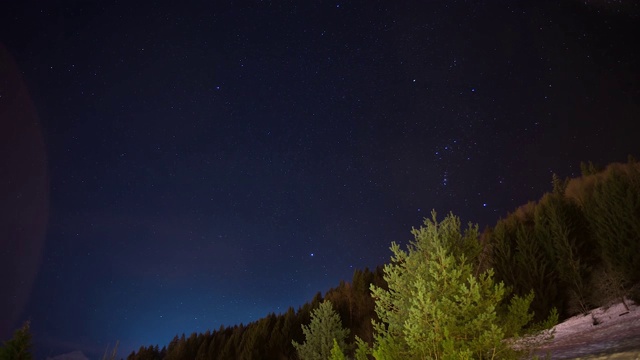 T/L延时星星穿越高山森林雪视频素材