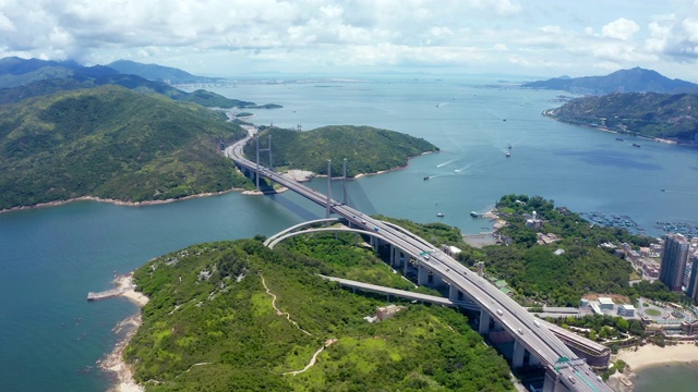 香港青马桥的无人机照片视频素材