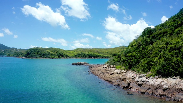 鸟瞰香港东部山区的西贡村，户外，白天视频素材