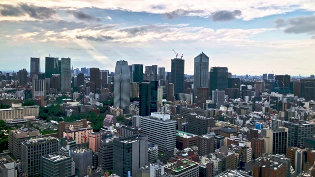 时间流逝:东京城市景观从滨松町，港区，东京视频素材