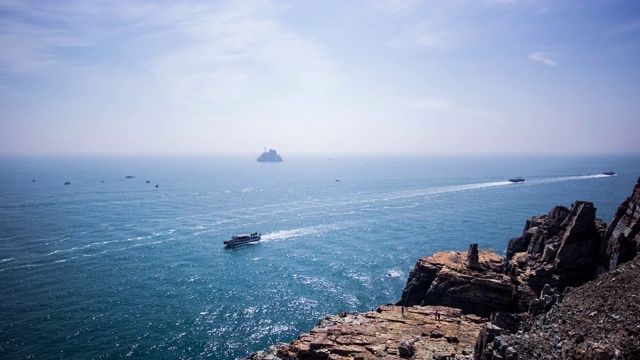 釜山大宗台海的时间流逝视频素材