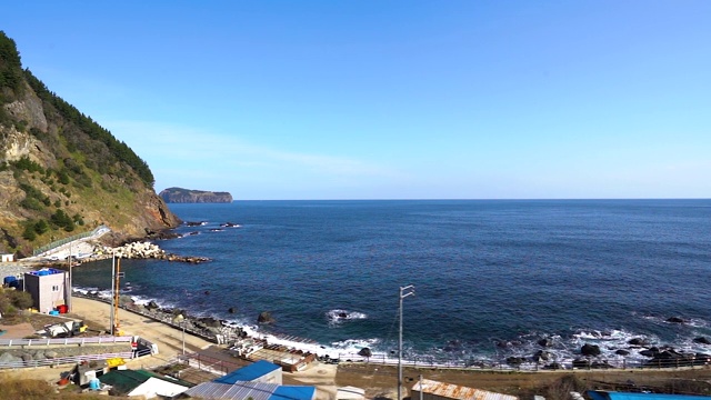 乌良岛的风景，美丽的大海和天空视频素材