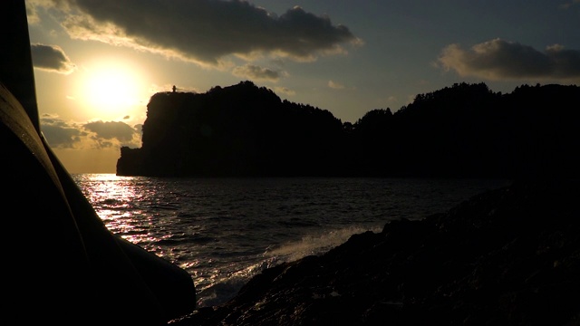 乌良岛的风景，美丽的大海和天空视频素材