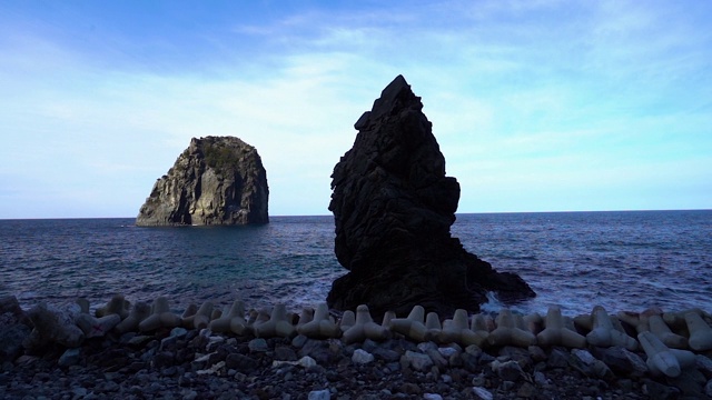 乌良岛的风景，美丽的大海和天空视频素材