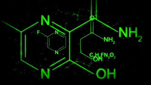 法维比拉韦化学公式动画视频素材