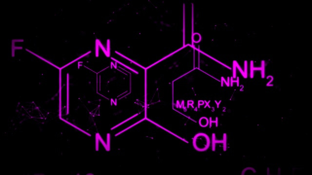 法维比拉韦化学公式动画视频素材