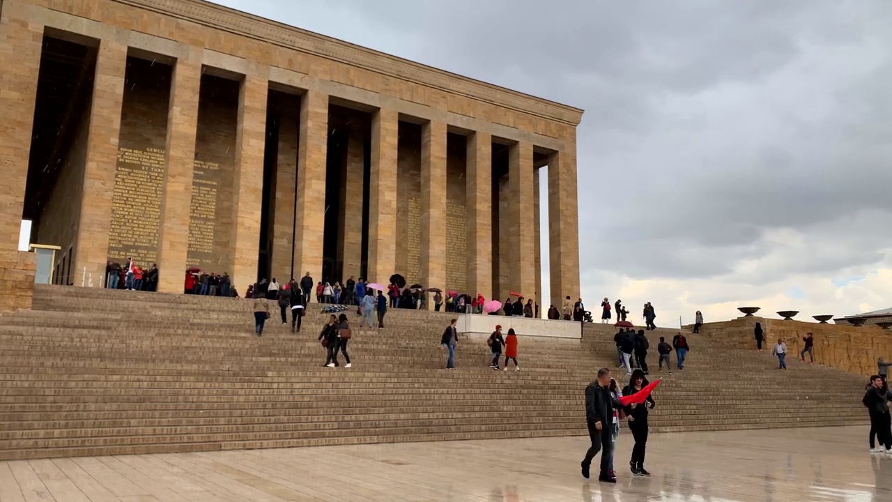 Hyperlapse shot of Anıtkabir,阿塔图尔克的陵墓视频素材